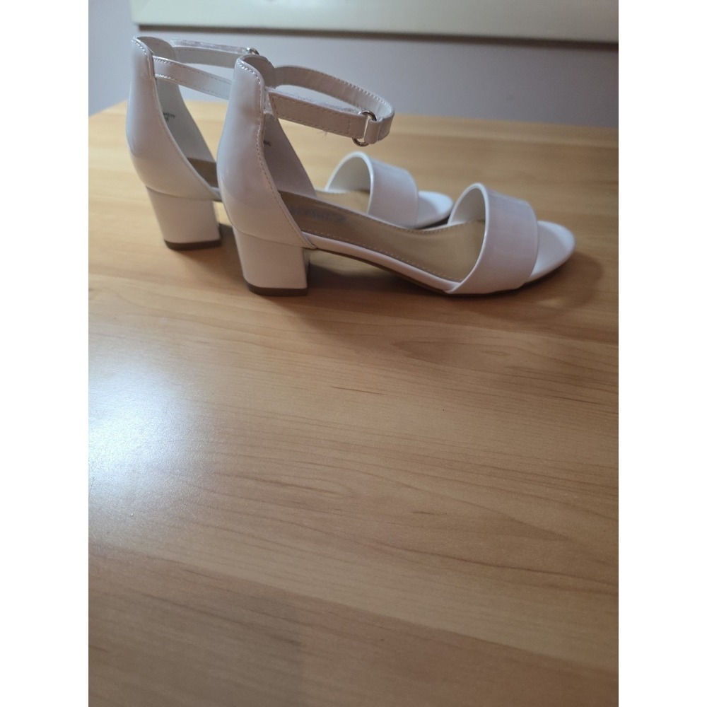 Little Girls White Ankle Strap Dress Heels - Picture 7 of 9